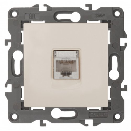 Розетка компьютерная без рамки Эра Elegance 1-м. RJ45 5e слоновая кость картинка